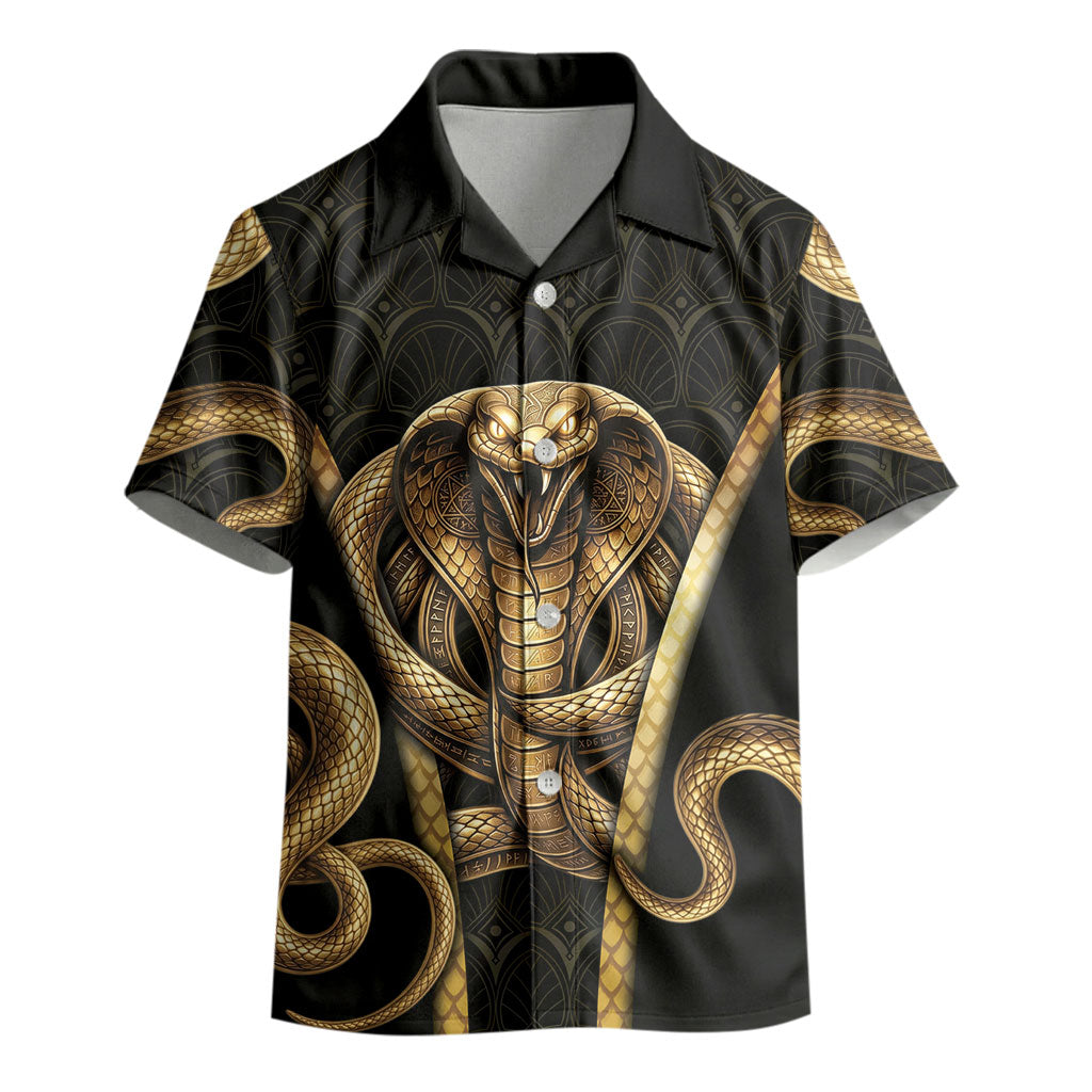 Egypt Uraeus Kid Hawaiian Shirt Gold Cobra Luxury Style