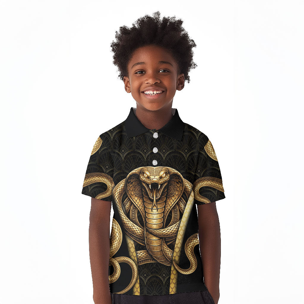 Egypt Uraeus Kid Polo Shirt Gold Cobra Luxury Style