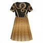 Egypt Uraeus Kid Short Sleeve Dress Gold Cobra Luxury Style