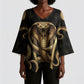 Egypt Uraeus Kimono Sleeve Blouse Gold Cobra Luxury Style