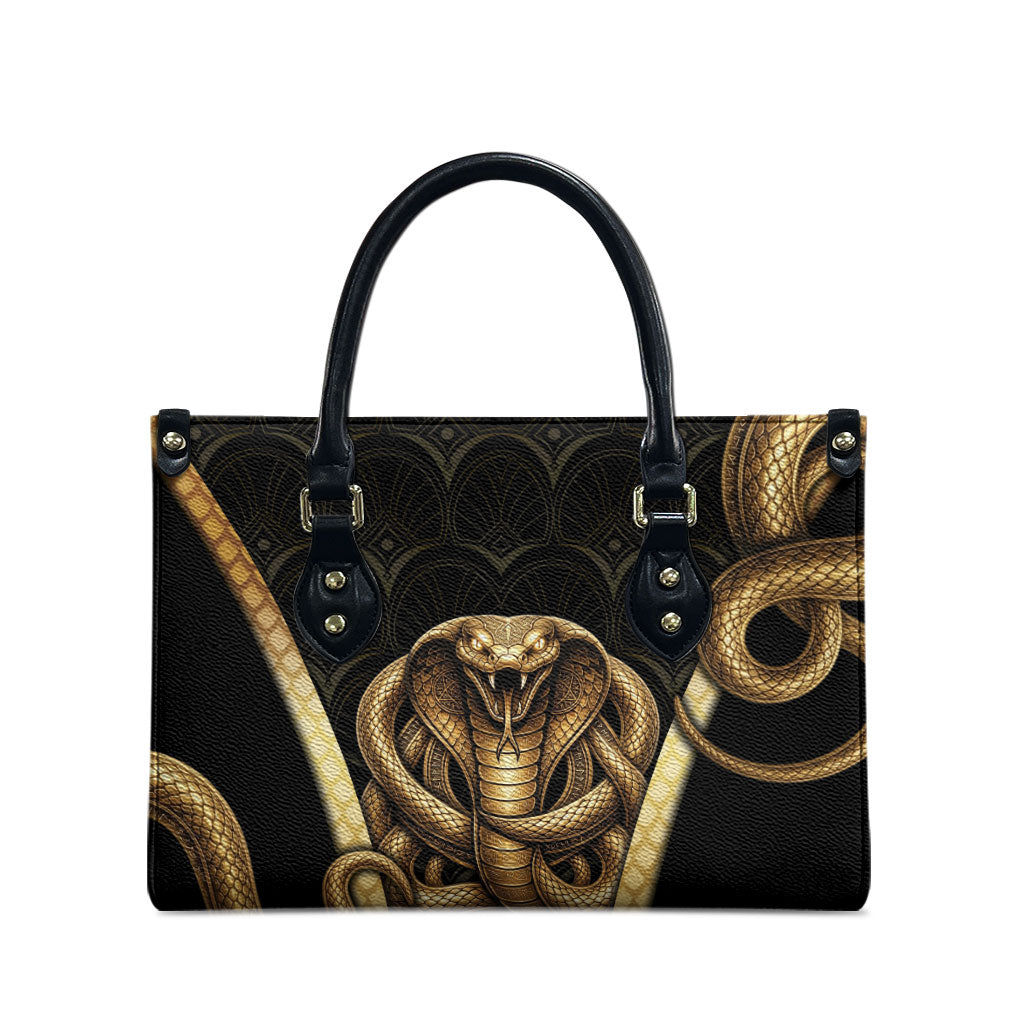 Egypt Uraeus Leather Bag Gold Cobra Luxury Style