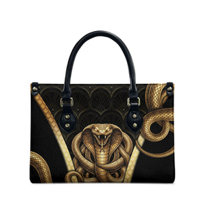Egypt Uraeus Leather Bag Gold Cobra Luxury Style