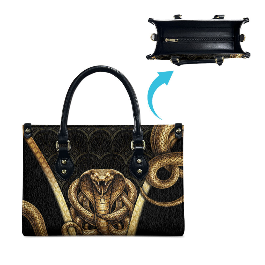 Egypt Uraeus Leather Bag Gold Cobra Luxury Style