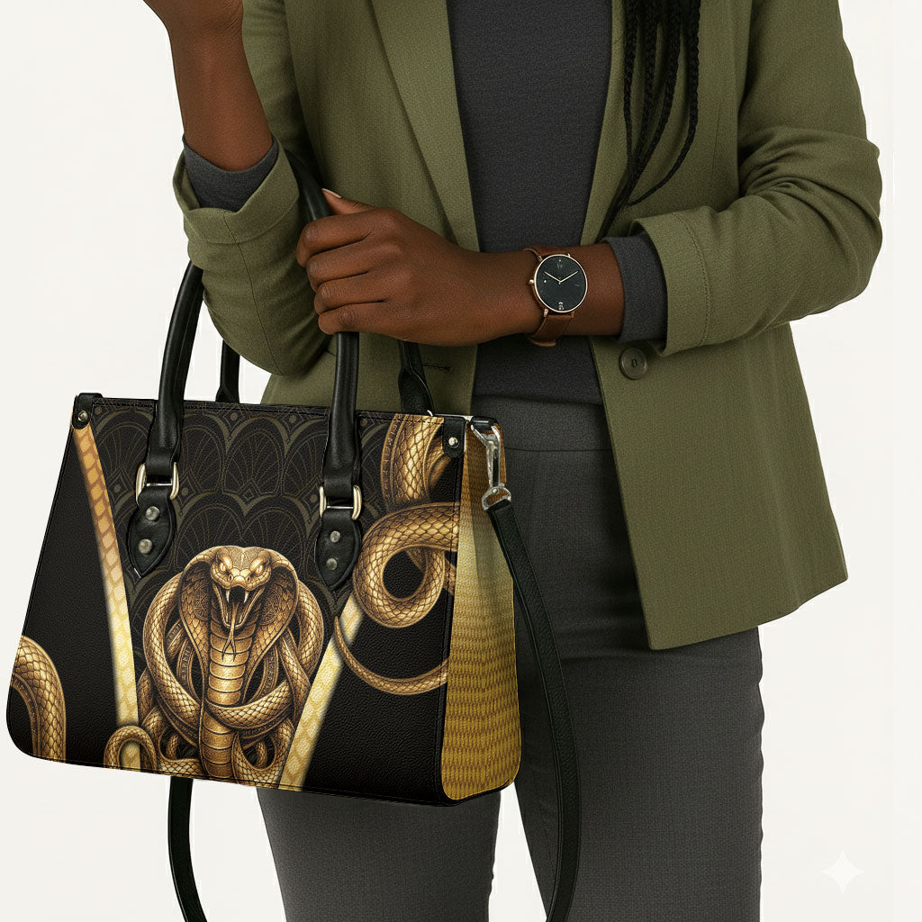 Egypt Uraeus Leather Bag Gold Cobra Luxury Style