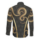 Egypt Uraeus Long Sleeve Button Shirt Gold Cobra Luxury Style
