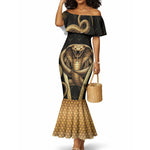 Egypt Uraeus Mermaid Dress Gold Cobra Luxury Style