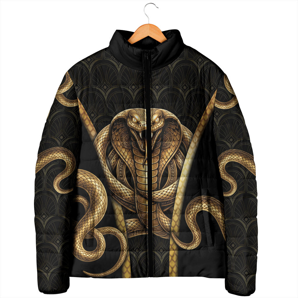 Egypt Uraeus Padded Jacket Gold Cobra Luxury Style