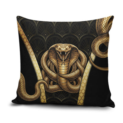 Egypt Uraeus Pillow Cover Gold Cobra Luxury Style