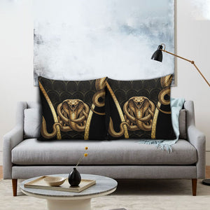 Egypt Uraeus Pillow Cover Gold Cobra Luxury Style