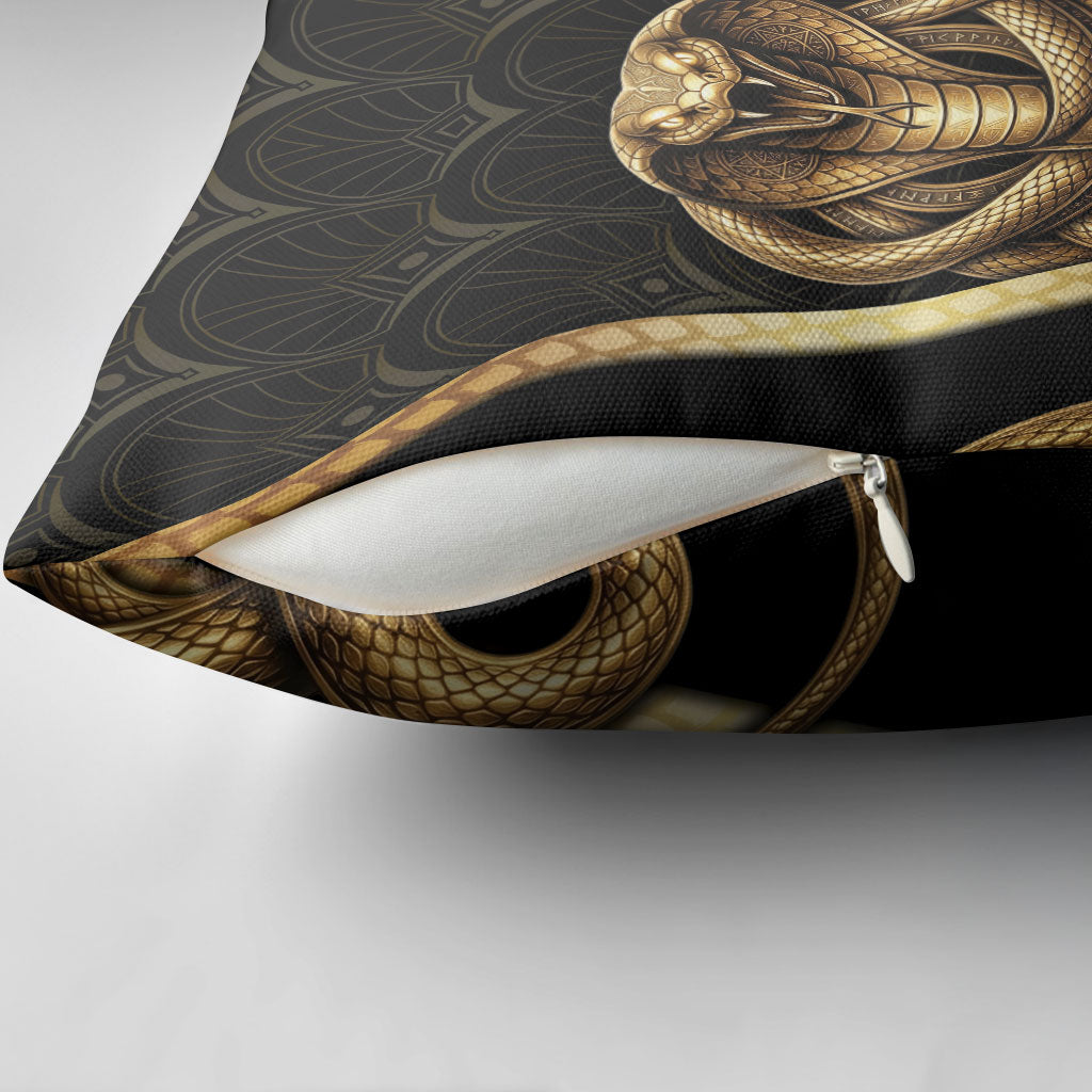 Egypt Uraeus Pillow Cover Gold Cobra Luxury Style