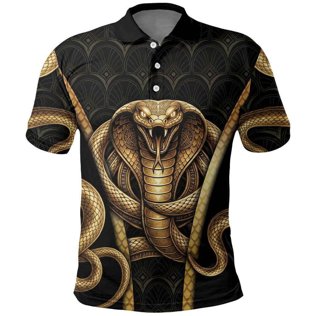 Egypt Uraeus Polo Shirt Gold Cobra Luxury Style