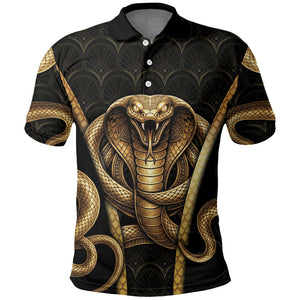 Egypt Uraeus Polo Shirt Gold Cobra Luxury Style