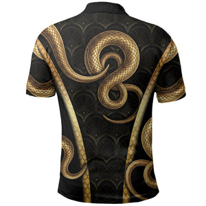 Egypt Uraeus Polo Shirt Gold Cobra Luxury Style