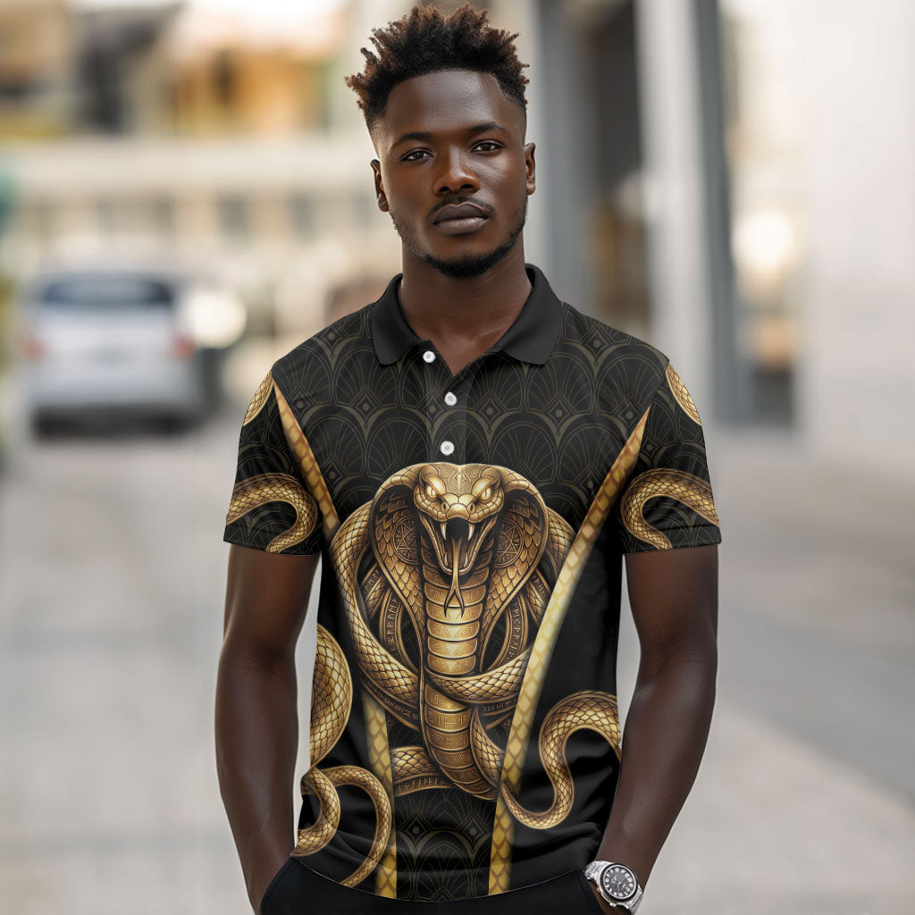 Egypt Uraeus Polo Shirt Gold Cobra Luxury Style
