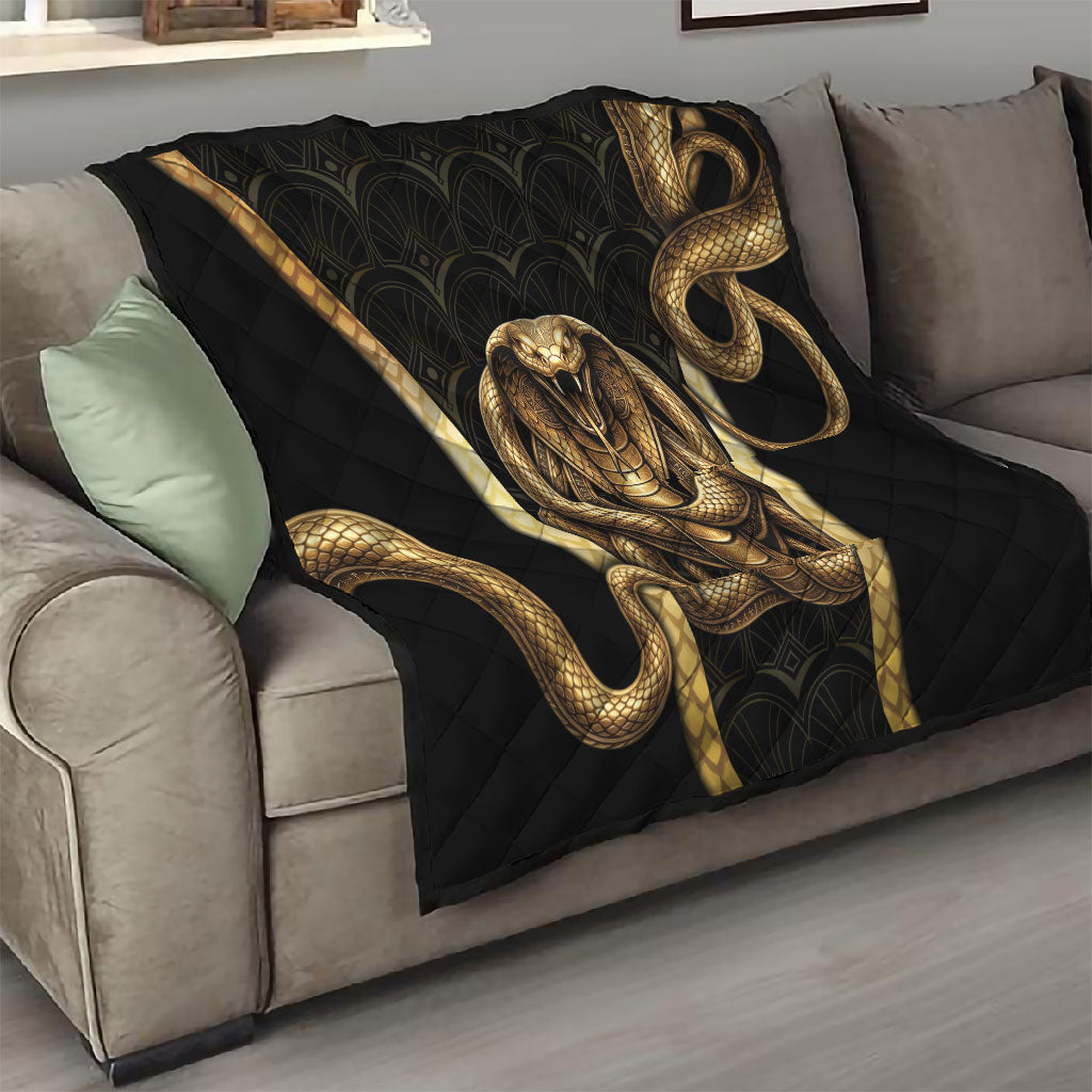 Egypt Uraeus Quilt Gold Cobra Luxury Style