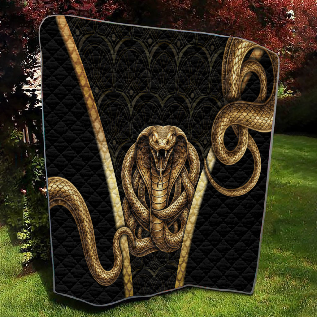 Egypt Uraeus Quilt Gold Cobra Luxury Style