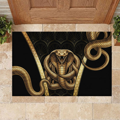 Egypt Uraeus Rubber Doormat Gold Cobra Luxury Style
