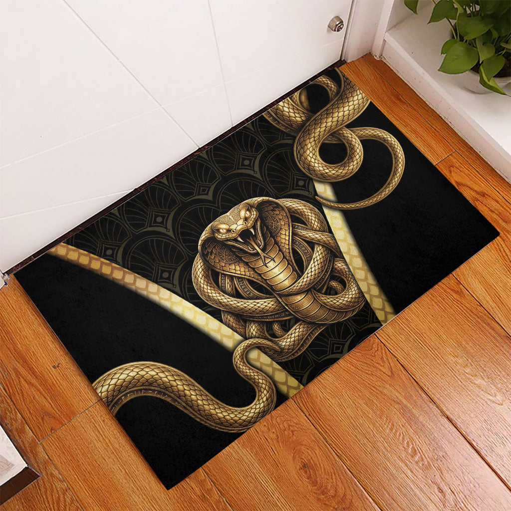 Egypt Uraeus Rubber Doormat Gold Cobra Luxury Style