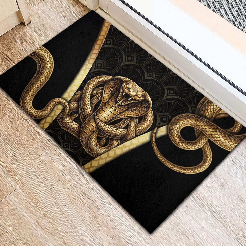 Egypt Uraeus Rubber Doormat Gold Cobra Luxury Style