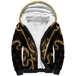 Egypt Uraeus Sherpa Hoodie Gold Cobra Luxury Style