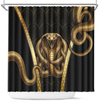 Egypt Uraeus Shower Curtain Gold Cobra Luxury Style