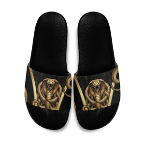 Egypt Uraeus Slide Sandals Gold Cobra Luxury Style