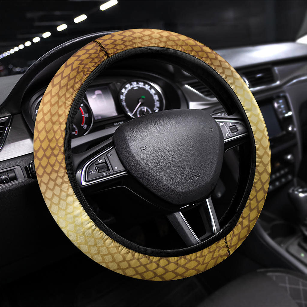 Egypt Uraeus Steering Wheel Cover Gold Cobra Luxury Style