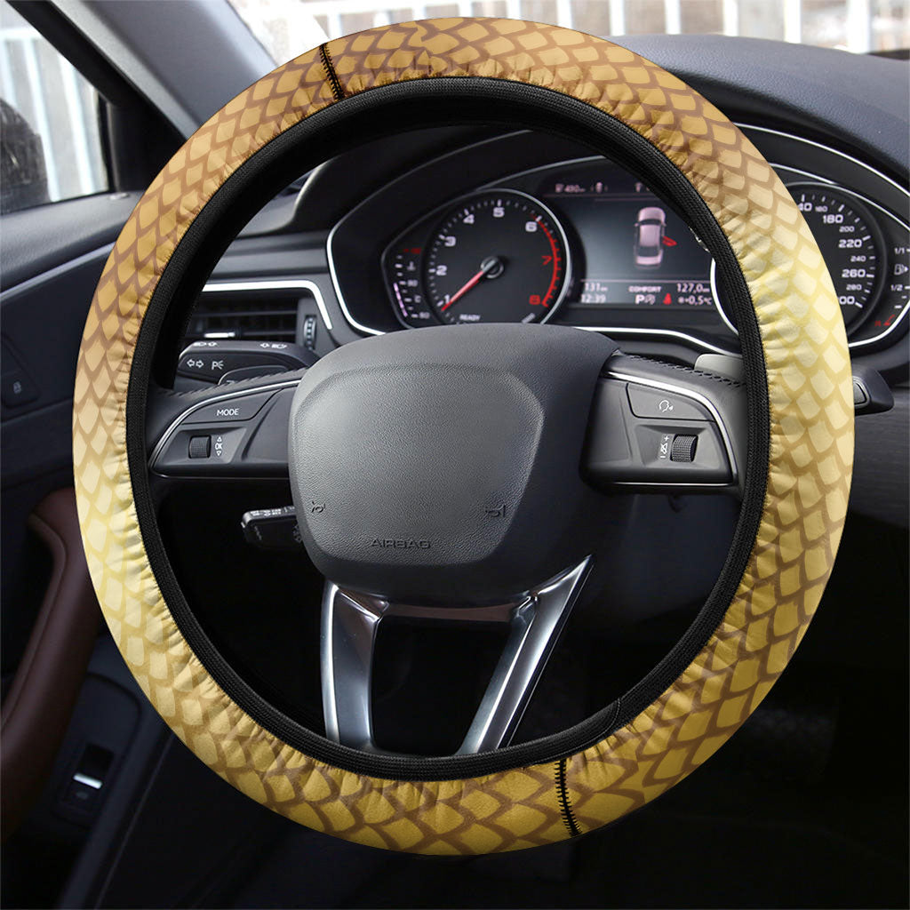 Egypt Uraeus Steering Wheel Cover Gold Cobra Luxury Style