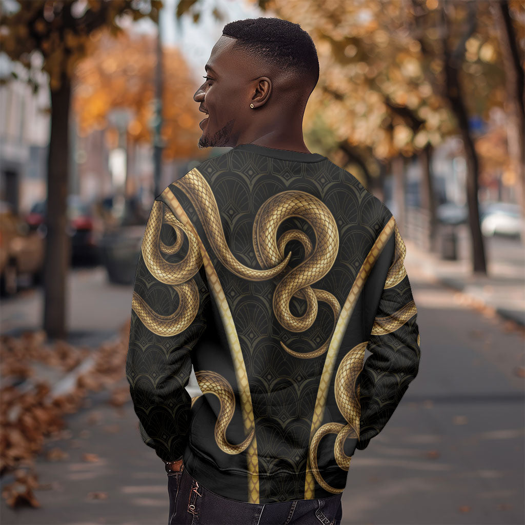 Egypt Uraeus Sweatshirt Gold Cobra Luxury Style