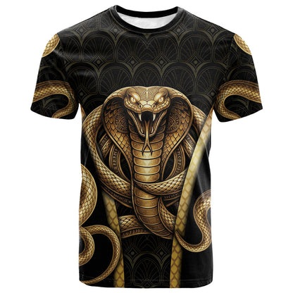 Egypt Uraeus T shirt Gold Cobra Luxury Style