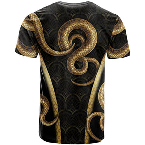 Egypt Uraeus T shirt Gold Cobra Luxury Style