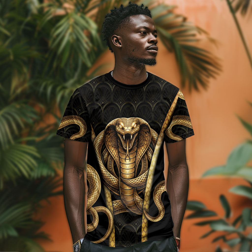 Egypt Uraeus T shirt Gold Cobra Luxury Style