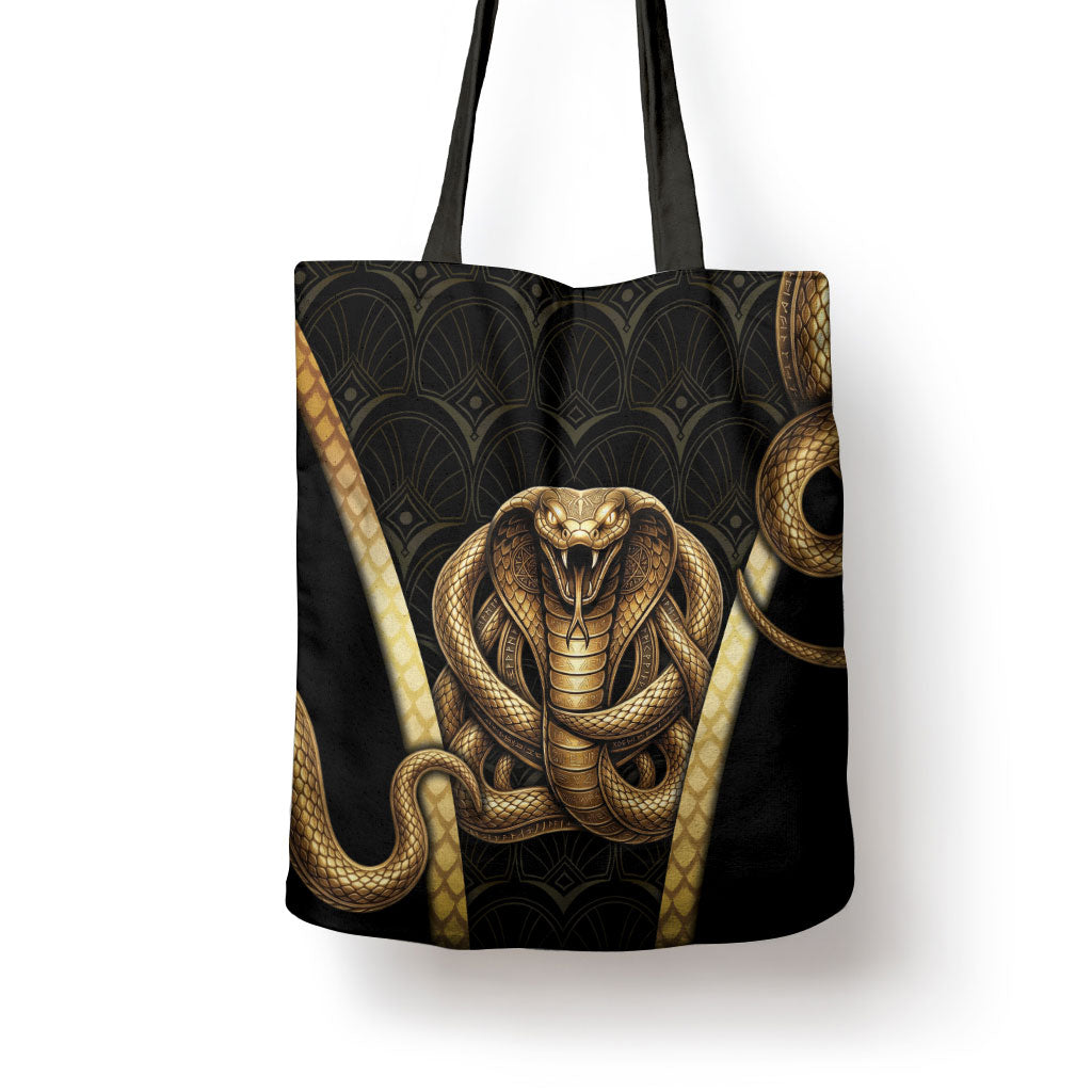 Egypt Uraeus Tote Bag Gold Cobra Luxury Style