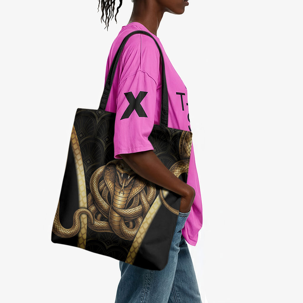 Egypt Uraeus Tote Bag Gold Cobra Luxury Style