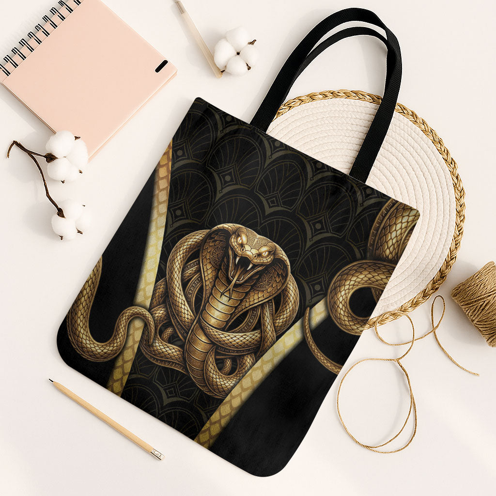 Egypt Uraeus Tote Bag Gold Cobra Luxury Style
