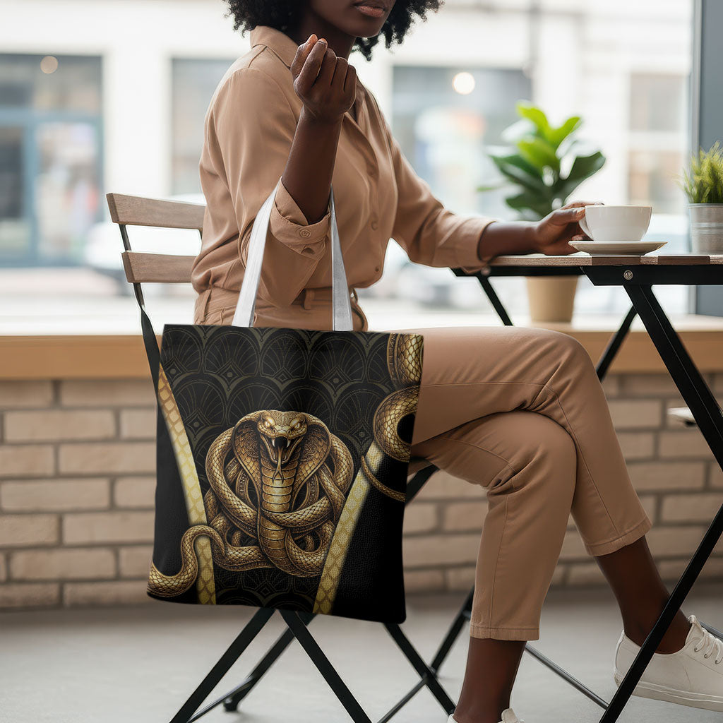 Egypt Uraeus Tote Bag Gold Cobra Luxury Style