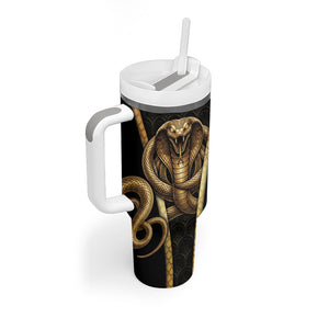 Egypt Uraeus Tumbler With Handle Gold Cobra Luxury Style