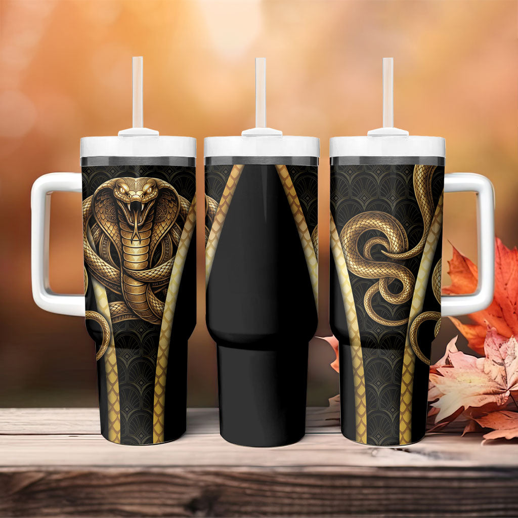 Egypt Uraeus Tumbler With Handle Gold Cobra Luxury Style