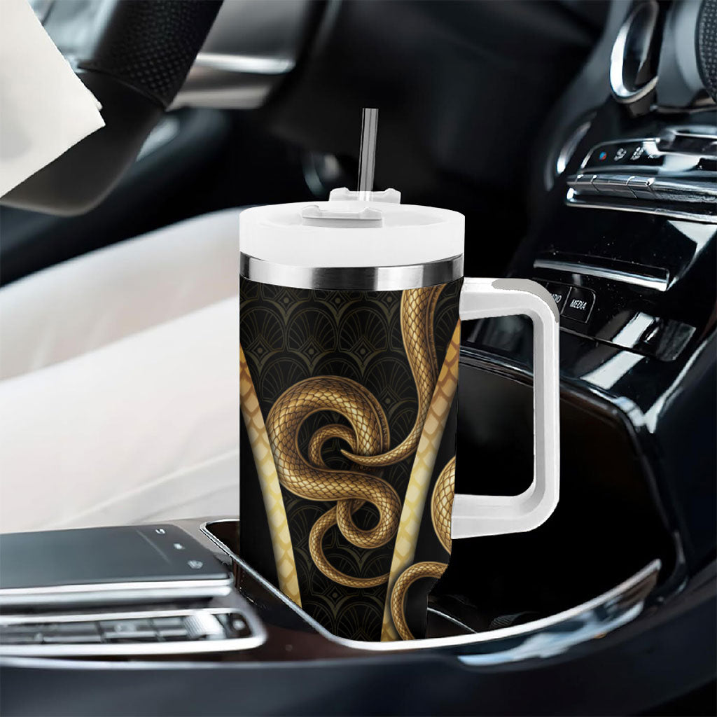 Egypt Uraeus Tumbler With Handle Gold Cobra Luxury Style