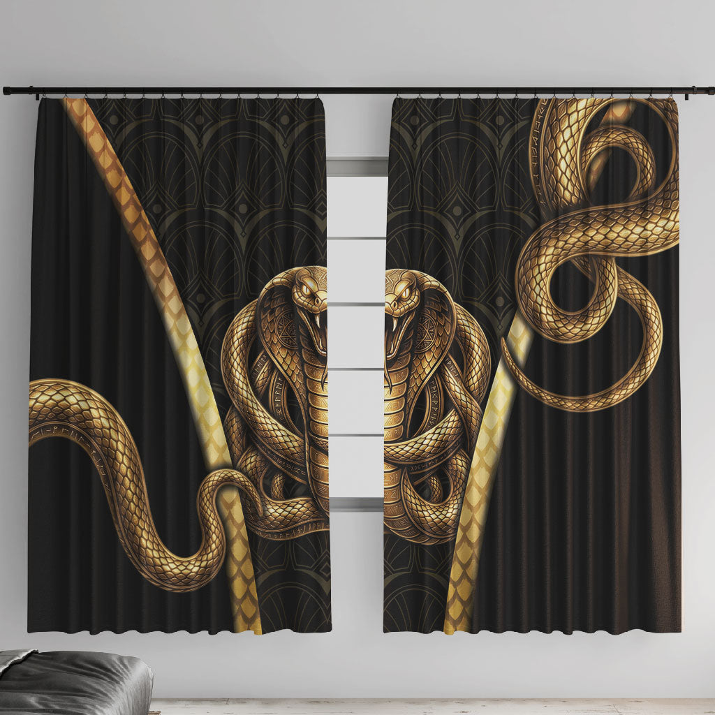 Egypt Uraeus Window Curtain Gold Cobra Luxury Style