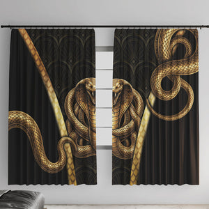 Egypt Uraeus Window Curtain Gold Cobra Luxury Style