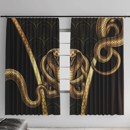 Egypt Uraeus Window Curtain Gold Cobra Luxury Style