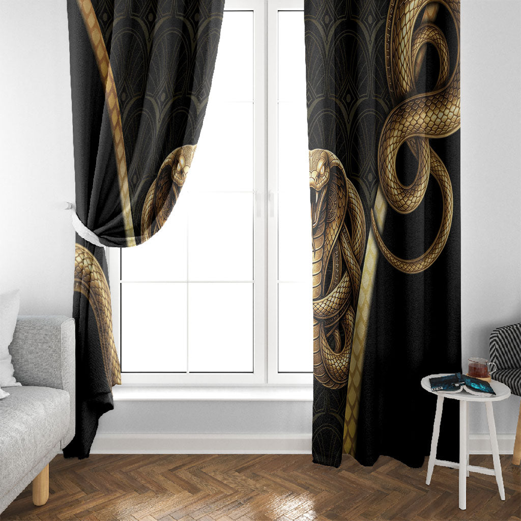Egypt Uraeus Window Curtain Gold Cobra Luxury Style