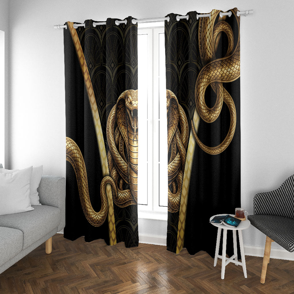 Egypt Uraeus Window Curtain Gold Cobra Luxury Style