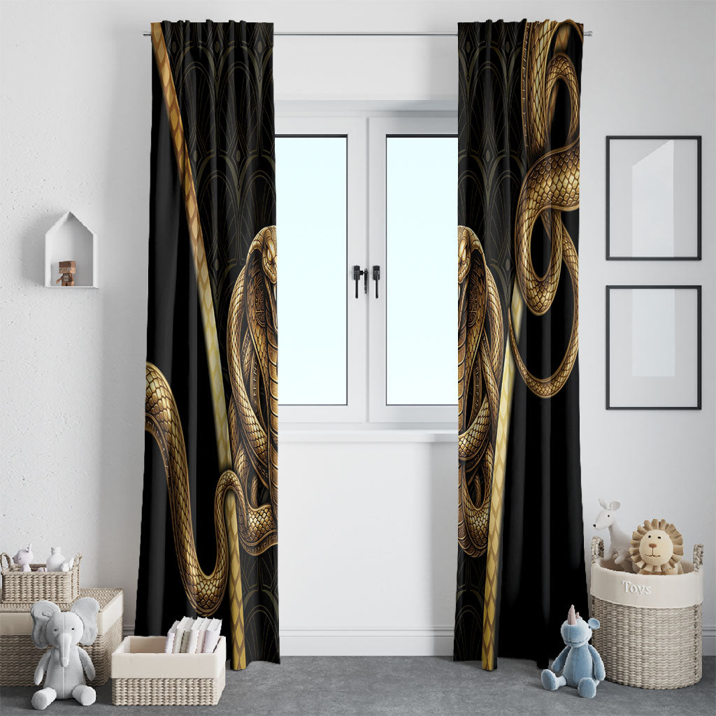 Egypt Uraeus Window Curtain Gold Cobra Luxury Style