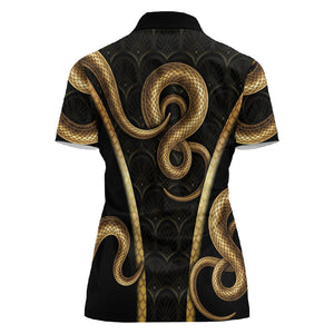Egypt Uraeus Women Polo Shirt Gold Cobra Luxury Style