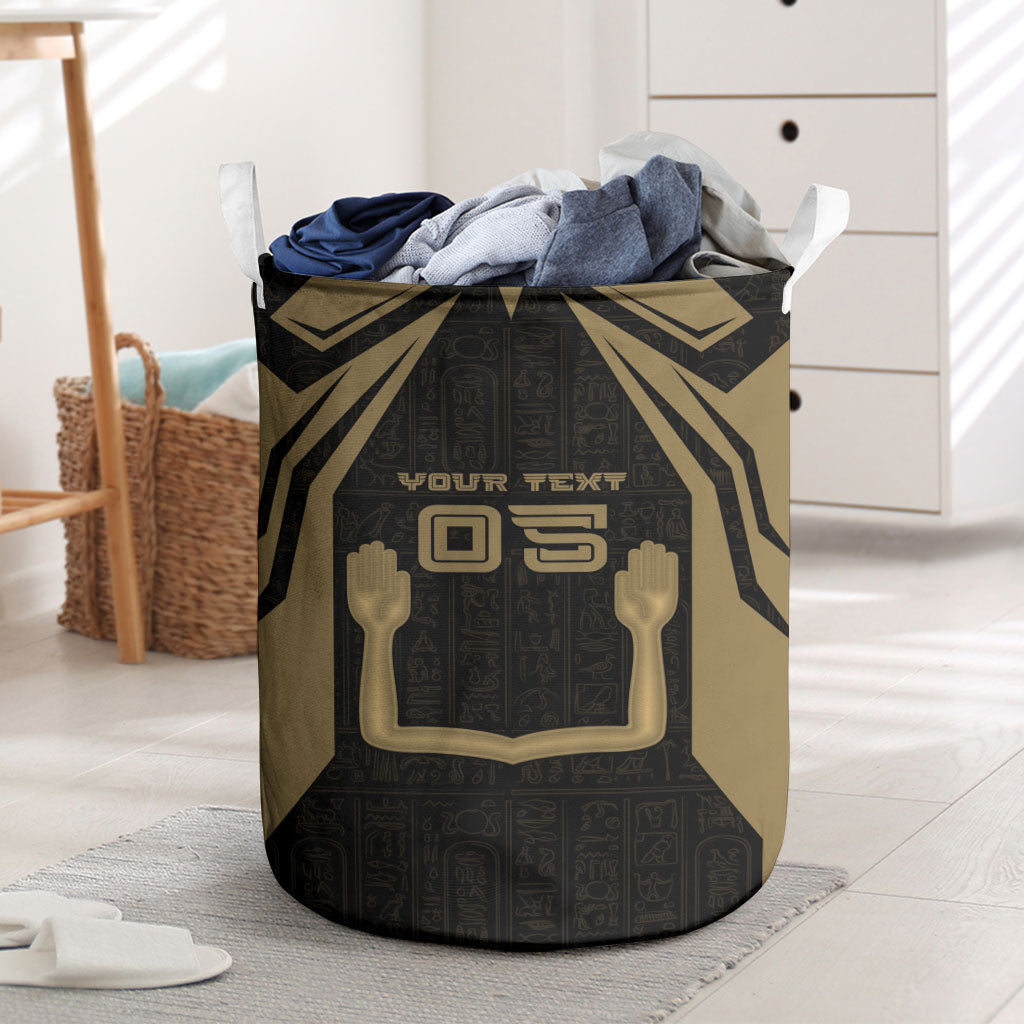 Custom Egypt KA Laundry Basket Gold Symbol Hieroglyphic Texture