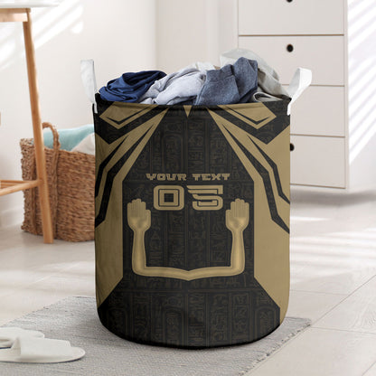 Custom Egypt KA Laundry Basket Gold Symbol Hieroglyphic Texture