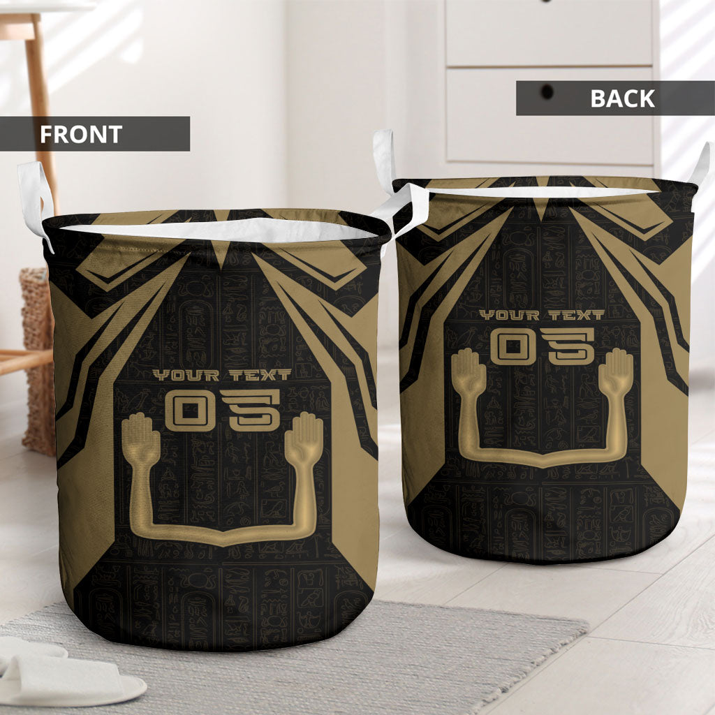 Custom Egypt KA Laundry Basket Gold Symbol Hieroglyphic Texture