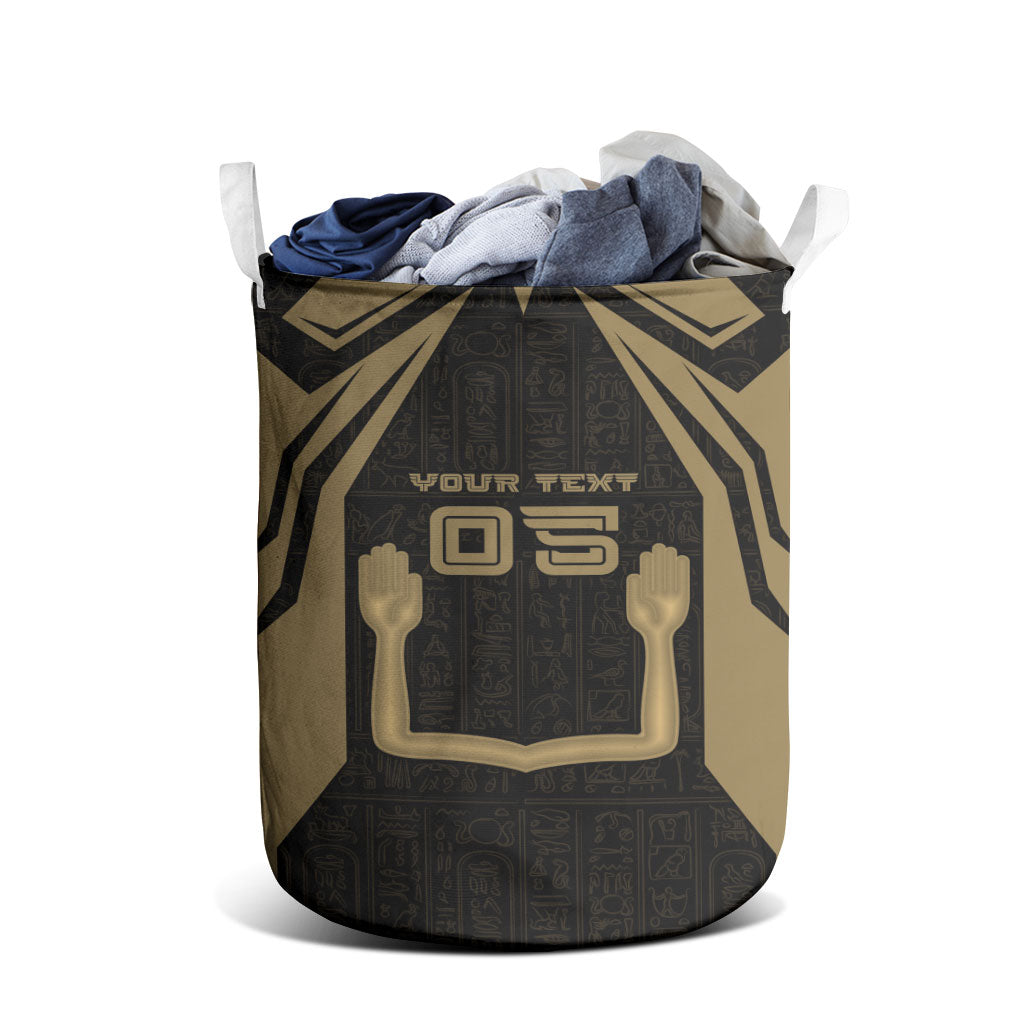 Custom Egypt KA Laundry Basket Gold Symbol Hieroglyphic Texture